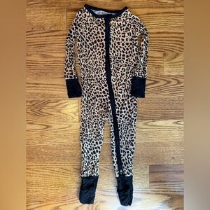 Little Sleepies Zippies Pajamas Leopard Print Size 6-12 Months